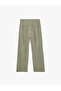 Kupro Viscose Fabric Pleated Detailed Wide Leg Palazzo Trousers with Pockets - 4