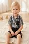 Diamondstar Boy's Printed Short Sleeve Shirt Shorts Set of 2 - 2