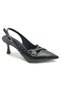 Mehtap Buckle Detail Open Back Stiletto Women's Heeled Shoes Black