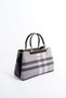 Gray - Black Plaid Women's Handbag Sp913 - 2