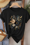 Black Flower Bouquet Special Design Printed Women's T-Shirt