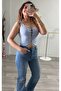 Spanish - Wide Leg L Stretch Fabric High-Waisted Jean Trousers - 8