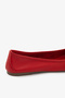 Red Genuine Leather Women's Ballerinas with Bow Detail - 9