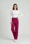 Burgundy High Waist Lycra Straight Cut Women's Palazzo Trousers with Pockets - 5