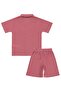 Wavy Striped 6-9 Years Old Set - Red - 2