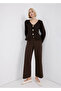 High Waisted Stitching Wideleg Jeans - 2