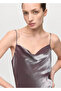Low-Cut Neckline Satin Dress - 6