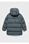 Kapüşonlu uzun kapitone anorak - 3