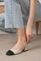 Hilda Skin Color Open Back Side Buckle Women's Low Heeled Shoes - 5