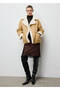 Suede Look Fur Collar Jacket - 2