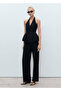 Mid Waist Straight Cut Fabric Pants - 2