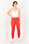 Women Dri Fit Brand Logo Training 7/8 Leggings, Red - 4