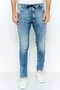 Men Regular Fit Mid Waist Washed Stretchable Denim, Blue