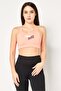 Women Padded Brand Logo Training Sport Bra, Coral