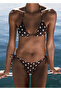 Polka Dot Print Triangle Bikini Top