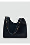 Studded Detailed Serraje Shoulder Bag - 4