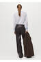 Leather Look Wide Leg Pants - 4