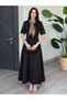 Scarf Short Sleeve Long Dress - 2