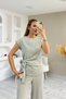 Women's Sienna Lacing Detailed Crinkle Fabric Blouse Pants Set - 4