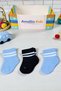 Organic Cotton Unisex 3-Piece Boxed Premium Striped Detailed Newborn Baby & Kids Socks