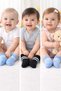 Organic Cotton Unisex 3-Piece Boxed Premium Striped Detailed Newborn Baby & Kids Socks - 3