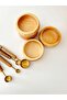 Set of 4 Stainless Steel Small Measuring Spoons with Wooden Handles - 3