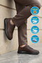 Brown Genuine Leather Heel Gel Anatomical Lightweight Flexible Comfortable Men's Casual Shoes 820 m