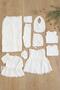 Baby Girl Natural Cotton Fabric Scalloped Lace Luxury 10 Piece Hospital Discharge Set Stl6800 - 6