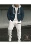 Boston Printed Double Color Hooded Zippered Oversize Sweatshirt and Sweatpants 2-Piece Set Three Yarns