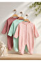 100% Cotton 3-Piece Baby Romper Set with Booties and Long Sleeves Combination 3-6-9 Months Newborn - 4