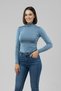 Women's Long Sleeve Half Turtleneck Body Indigo 1 Piece - 3