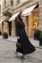 Kupra Fabric Belted Jacket Skirt Three-Piece Set – Black