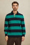 Santiam Navy Blue - Green 100% Cotton Velvet Collar Sweatshirt - 6