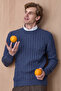 Kalanı Indigo 100% Cotton Crew Neck Knitwear - 5