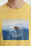 Sebastian Yellow Cotton Crew Neck Printed T-Shirt - 3