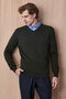 Gratengen Dark Khaki 100% Cotton V-Neck Knitwear - 5
