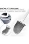 Silicone Toilet Brush with Holder Set, Bendable Head, Non-Slip Handle, White - 5