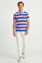 Mazzini Sax - Pink 100% Cotton Striped Polo T-Shirt - 5