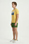 Sebastian Yellow Cotton Crew Neck Printed T-Shirt - 5