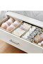 4-Pack Fabric Drawer Organizer Set with Zipper, Bra Underwear Storage Bins, Grey - 3