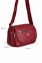 Women's Burgundy Multi-Compartment Covered Leather Daily Use Crossbody & Shoulder Bag - 6