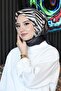 Black Zebra Patterned Cotton Scarf