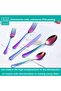 30-Piece Rainbow Silverware Set for 6, Food Grade Stainless Steel Flatware with Cutlery Storage - 4