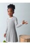 Girl's Basic Knitwear Dress 2-10 Years Gray - 2