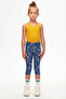 Midnight Garden Girl's Patterned Knee Length Leggings Capri