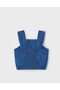 Girl's Denim T-Shirt with Ribbon Detail, Ages 2-10, Dark Blue - 4