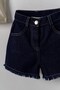 Nk Baby Girl Button and Zipper Tassel Long Shorts 1-4 Years Dark Blue - 2