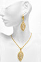 Gold Leaf Set Necklace Earrings