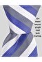 Blue White Gray Striped 7.5 cm Wide Silk Tie - 2