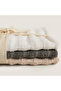 Waved 100% Cotton 3-Piece Hand Towel Set 30X40 cm Beige/Anthracite/White - 5